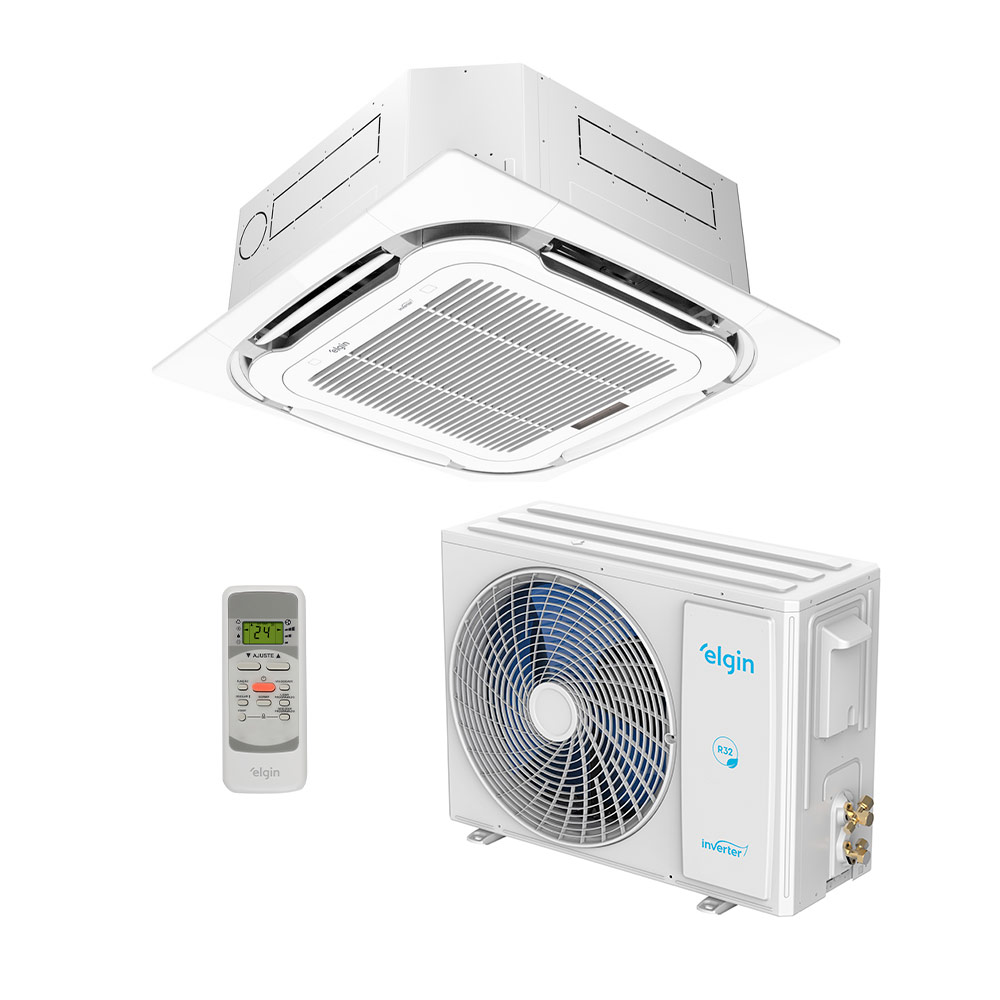Ar Condicionado Split Cassete 4 Vias - Inverter R-32 - Plus - Elgin - 18.000 BTUs - Frio - 220V Monofásico